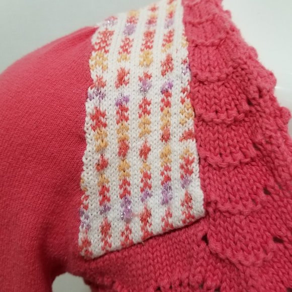 Free People cardigan Small crochet button front sweater pointelle NEEDS REPAIR - Picture 6 of 14